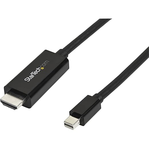 StarTech.com Mini DisplayPort to HDMI Adapter Cable - mDP to HDMI Adapter with Built-in Cable - Black - 3 m (10 ft.) - Ultra HD 4K 30Hz