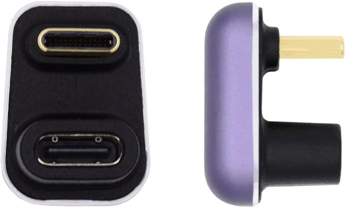 chenyang USB C Connector,USB4 Type C Male to Female 240W Power 40Gbps Data 8K Video Adapter U Shape Angled for NS Phone Laptop