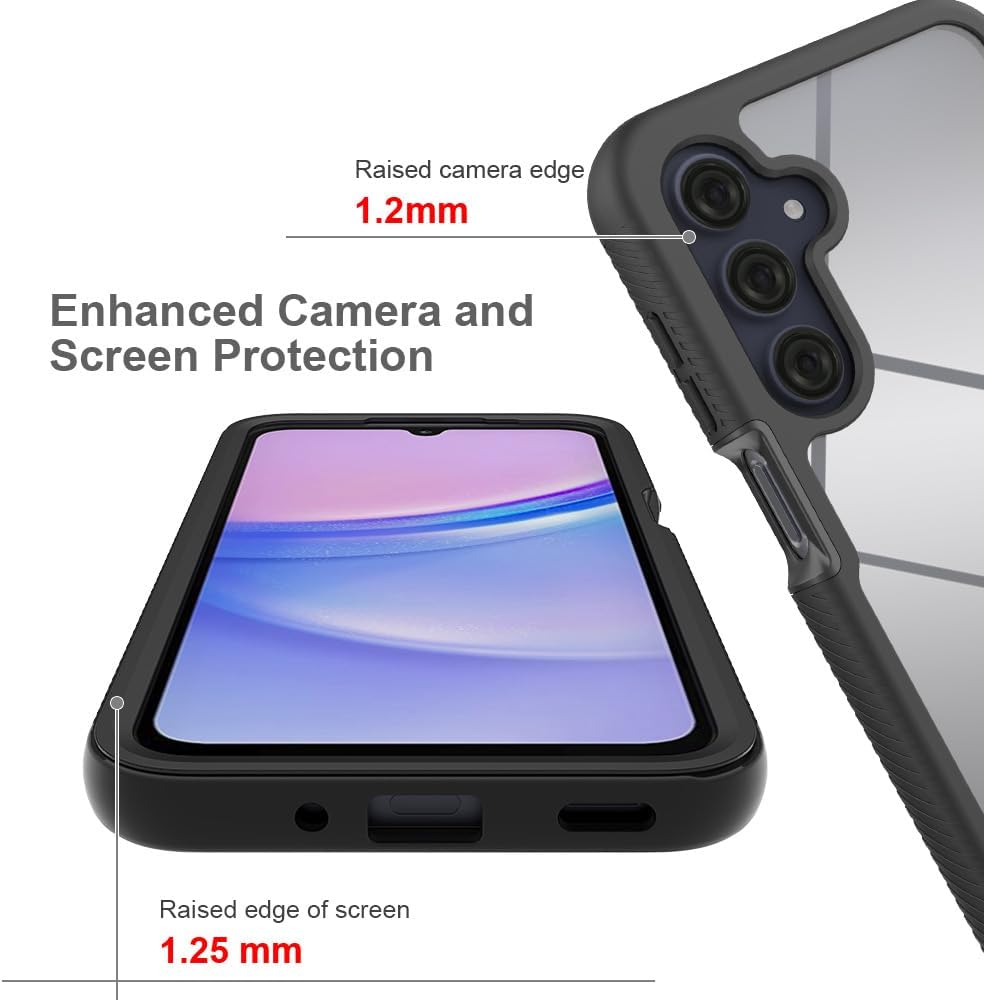Heavy Duty Clear Case for Samsung Galaxy A16 5G - Rugged Anti-Slip Bumper, Anti-Scratch Armor Cover