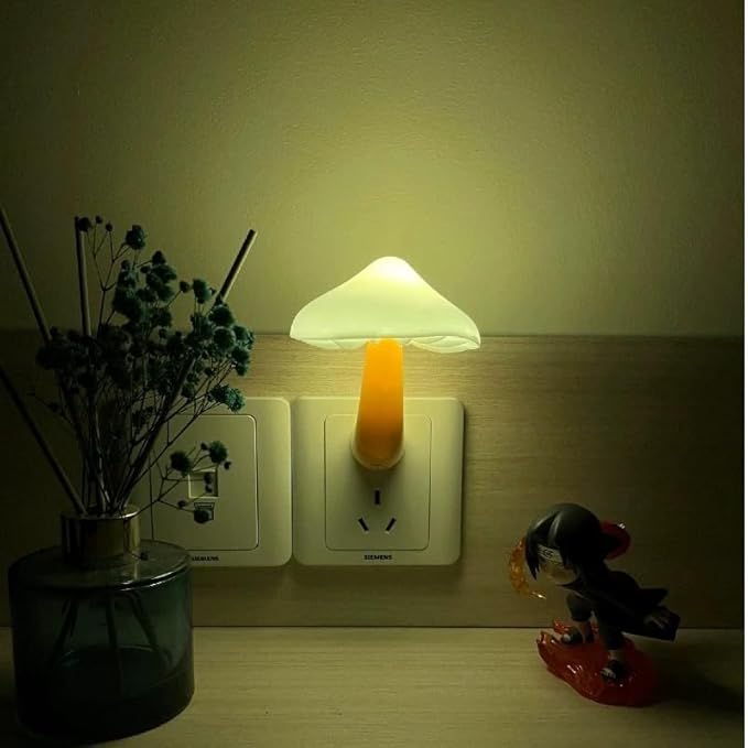 Night Lights Plug into Wall - 2-Pack Sensor LED Mushroom Light, Cute Energy Saving Mushroom Lamp for Kids Adults Living Room Bedroom Kitchen, Bathroom Toilet, Stairs, Hallway Corridor, Warm White
