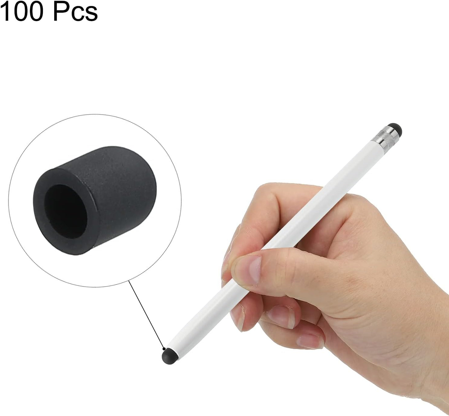 MECCANIXITY 100pcs 5.5mm Fine Tips Conductive Rubber Stylus Pen for Capacitive Touch Screen Universal Replacement