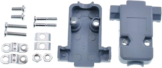 Oiyagai 10Pcs DB9 Male Connector Set, Solder Type, Plastic 9 Pins D-Sub Adapter with Hood for Serial Port