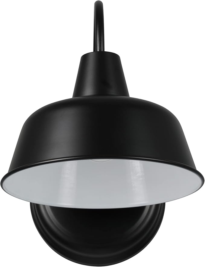 Design House Mason Barn Light Indoor/Outdoor Wall Mount Modern Industrial Farmhouse Wall Light Set for Patio, Garage, Bathroom, Office, Kitchen, 8 inch, Matte Black, 2-Pack, 588855-BLK