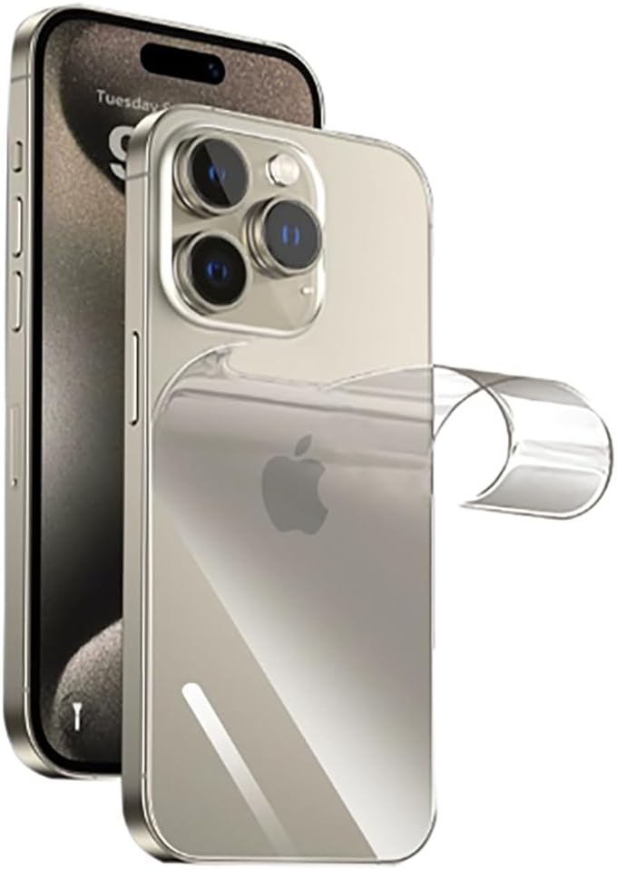 iPhone 15 Pro Max Hydrogel Film - 2Pcs Back Screen Protector, Flexible Protection, Not Glass.