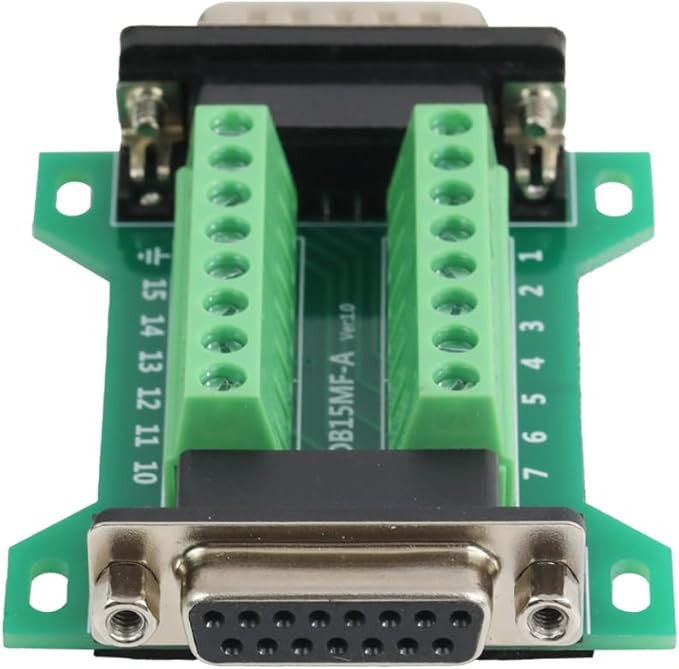 2PCS DB15 Male Female Connector in One Breakout Board, RS232 D-SUB Serial to 15-pin Port Adapter Module