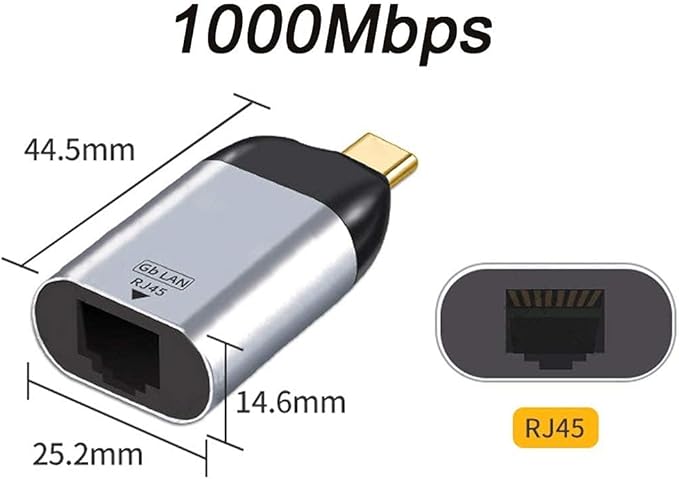 Chenyang USB C to Ethernet Adapter USB Type C Gigabit Ethernet LAN Network Adapter for Laptop