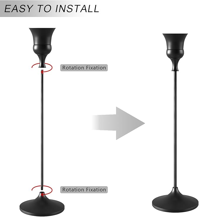 Candlestick Holders Black, 9 Packs Taper Candle Holder for Candlesticks, Candle Sticks Holder Decor for Home Decor