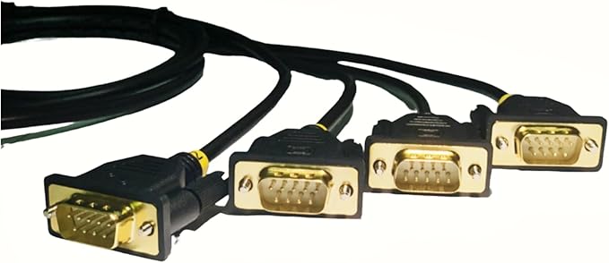 4 Port USB to Serial RS232 DB9 Adapter USB to Seria Converter Serial Cable 9-Pin with Thumbscrews (Prolific Chip W/Thumbscrews, 4 Port)