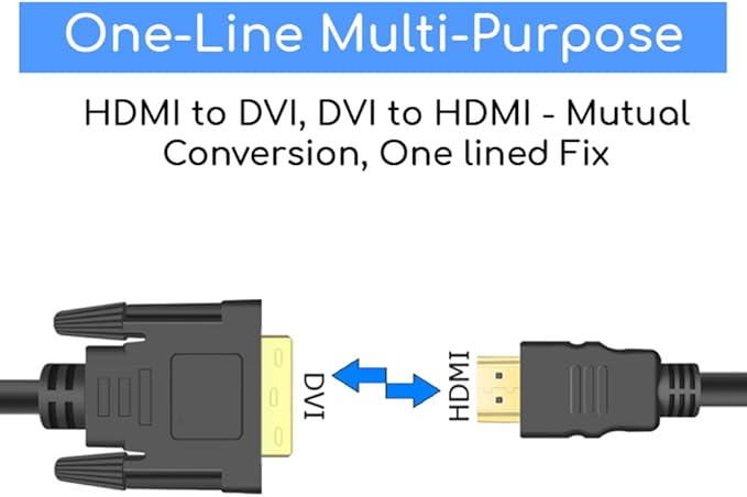 KUJOBUY HDMI to DVI Cable Adapter DVI to HDMI Cable Male to Male Adapter for TV X-Box One PS3 PS4 PS5 Gold-Plated DVID 24+1 Cord for Monitor Projector Laptop DVID Cord 6 FT