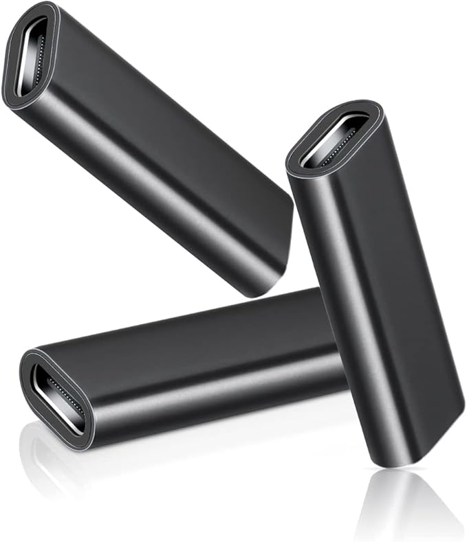 Basesailor USB C Female to Female Adapter 3-Pack,USBC 3.1 10Gbps 100W PD Coupler for Connecting Two Type C Cable,Thunderbolt 3 Compatible Extension Connector for USB-C Devi,iPhone 16