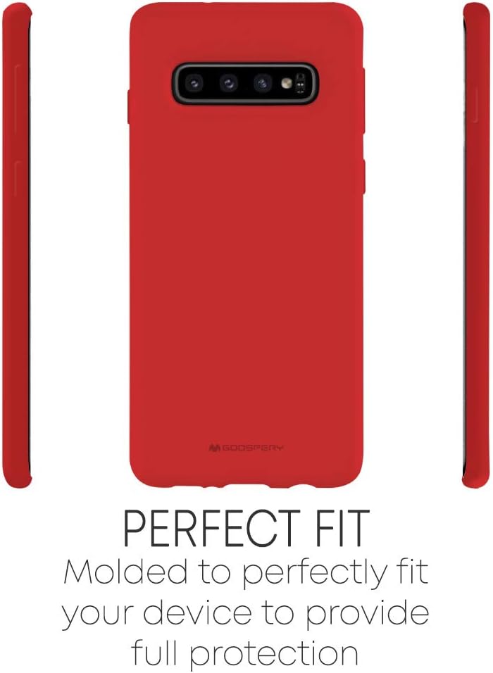 GOOSPERY Soft Feeling Jelly for Samsung Galaxy S10 Case (2019) Silky Slim Bumper Cover (Red)
