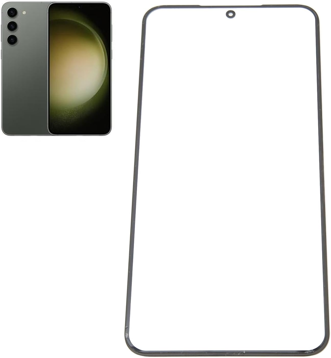 Original Screen Lens Glass Replacement Kit for Samsung S23, Front Outer Lens Glass Repair Kit