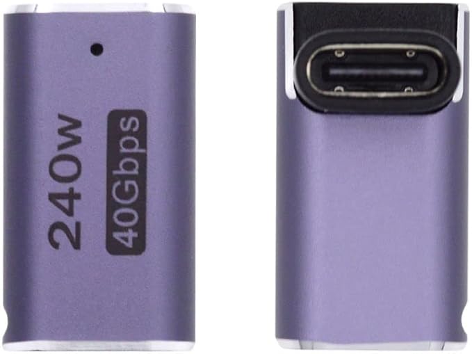 chenyang USB C Connector,USB4 Type C Female to Female 240W Power 40Gbps Data 8K Video Adapter 90 Degree Angled for NS Phone Laptop