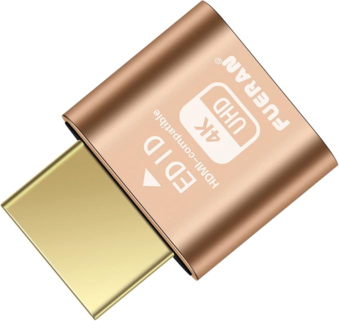 4K HDR HDMI Dummy Plug, Virtual Monitor Emulator, Headless Display Adapter, EDID Emulator, Supports 4096x2160@60Hz, 3840x2160@60Hz, 2560x1440@60Hz for Windows, Mac, Linux – Plug & Play(1 Pack)