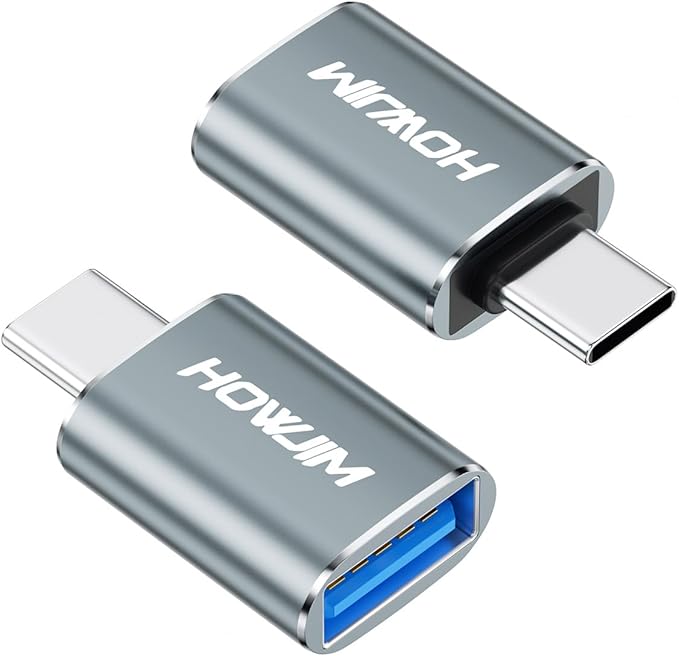 USB C to USB Adapter 2 Pack,USB3.2 Female to Type-C Male OTG Adapter,100W Fast Charging 10Gbps Data Transfer for M-acBook Pro/Air,Phone 15 16 17,Pad,G-alaxy,X-Peria,S-urface,D-ell XPS Gray