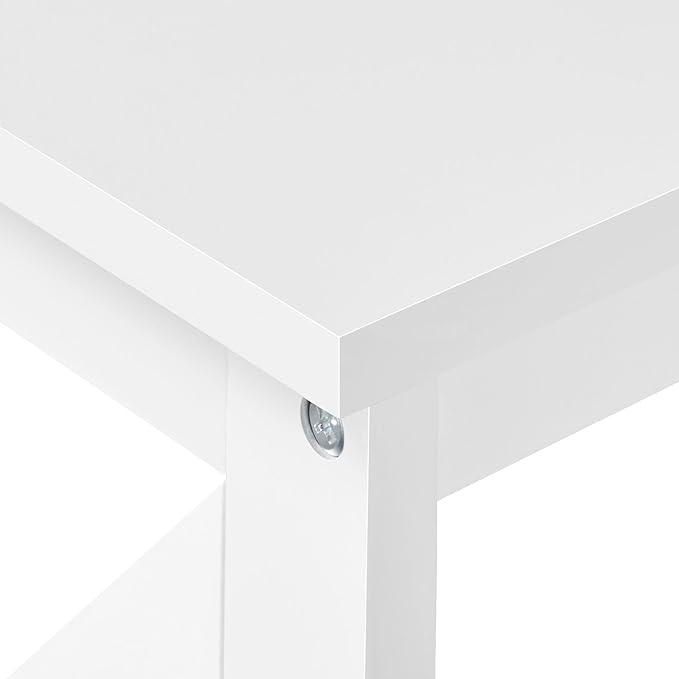Yaheetech Console Table with 3 Storage Shelves, Entryway Table Sofa Side Table Narrow Long Bookshelf for Hallway Living Room, Accent Furniture, White