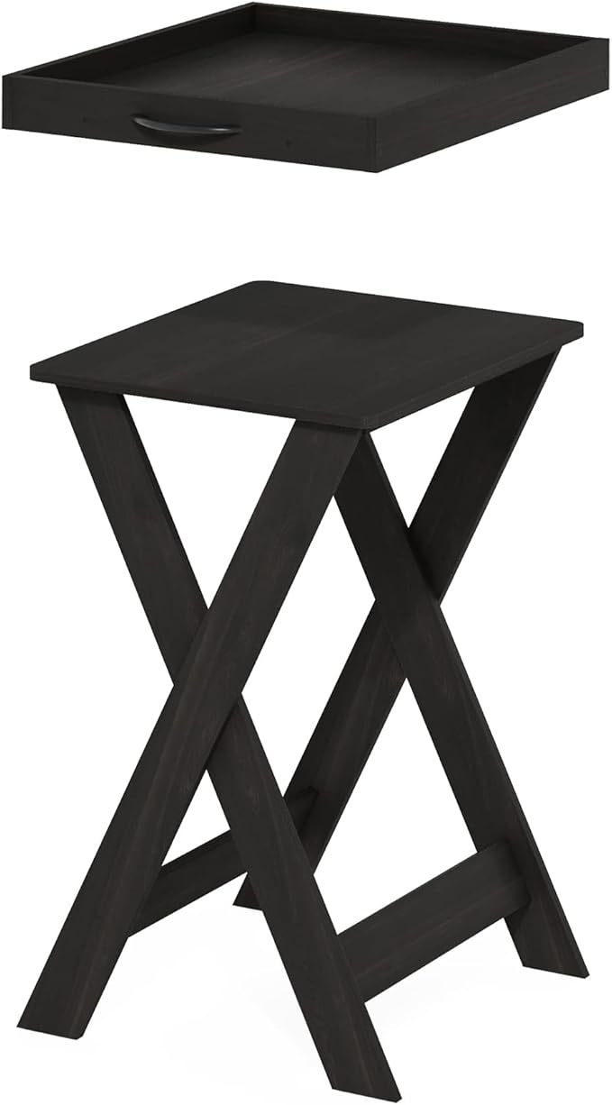 Furinno Classic Tray Table with Removable Tray, Espresso
