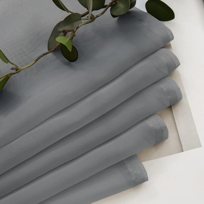 MIULEE Luxury Window Scarf Sheer Voile Elegant Topper Long Valance Solid Treatment Swags Drapes for Window Ceremony Wedding Canopy Bed 54" x 216" Dark Grey 1 Piece