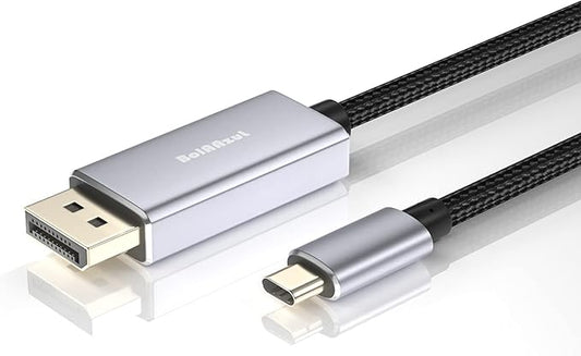 BolAAzuL USB-C to Displayport Cable 8K 6ft/1.8m, Braided USB Type C (Thunderbolt 3 Compatible) to DP 1.4 Cable Support 8K@60Hz 4K@144Hz for MacBook Pro/Air,iMac,iPad Pro 2020,XPS,Galaxy S20