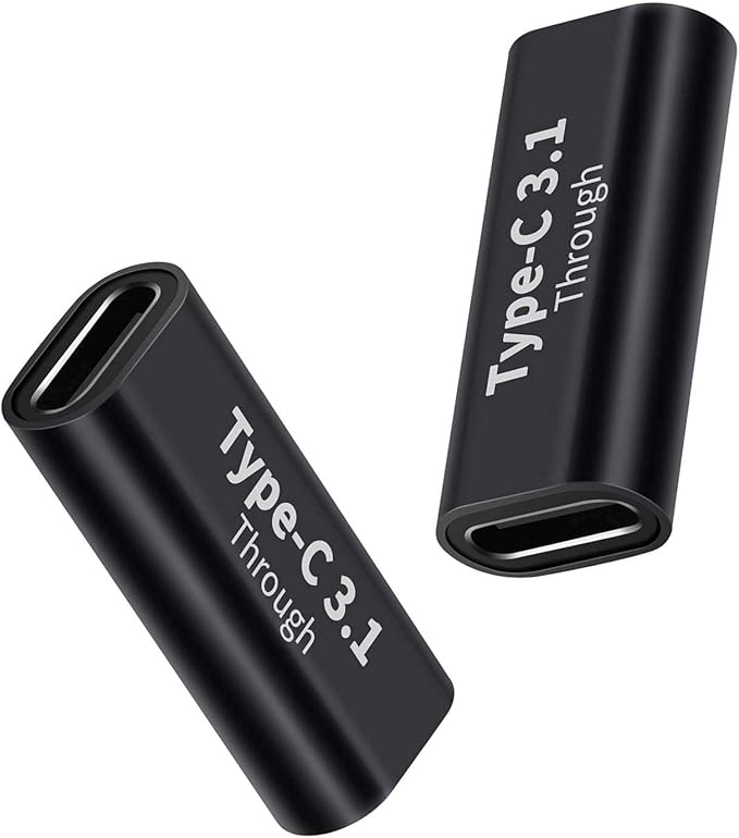 USB C Female to Female Adapter 2PCS, PD 100W and 10Gbps Double Female Connector with 4K/8K Video for Phone,iPad, Thunderbolt 4/3, MacBook Pro/Air, USB-C HUB & More Type C Devices