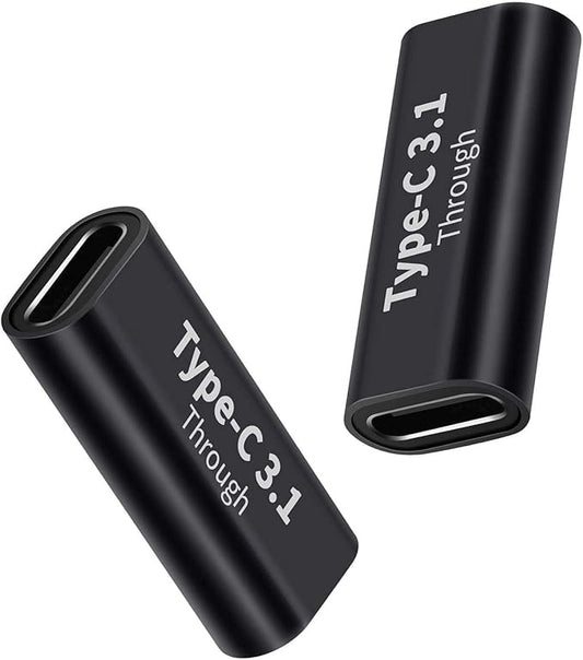 USB C Female to Female Adapter 2PCS, PD 100W and 10Gbps Double Female Connector with 4K/8K Video for Phone,iPad, Thunderbolt 4/3, MacBook Pro/Air, USB-C HUB & More Type C Devices