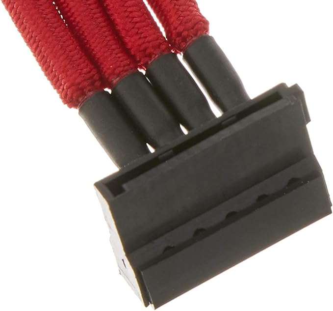 Silverstone Tek Sleeved Extension Power Supply Cable with 1 x 4-Pin to 4 x SATA Connectors (PP07-BTSR)