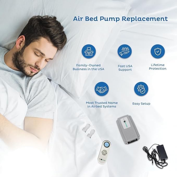 Replacement Wired Air Bed Pump Compatible with Select Comfort or Sleep Number Mattresses.