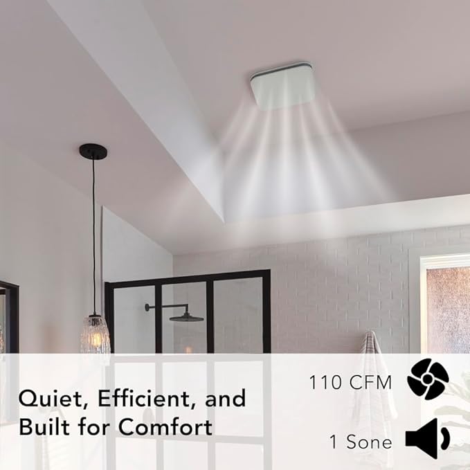Broan-NuTone Bathroom Exhaust Fan – Easy Retrofit Without Attic Access, Ultra-Quiet 1 Sones, 110 CFM, ENERGY STAR Certified, Made in USA, Moisture & Odor Control with Easy-Clean Grille