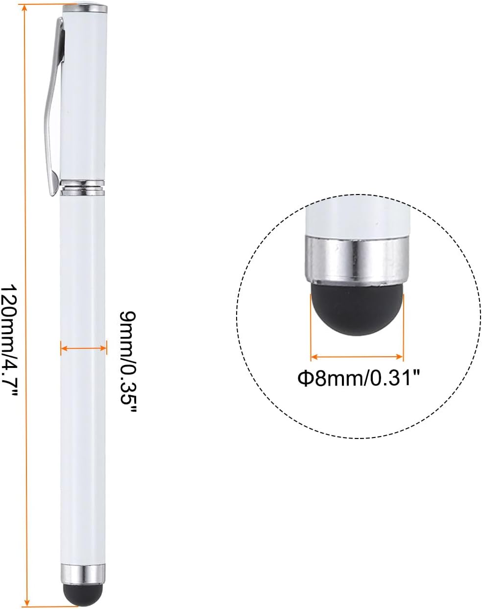 MECCANIXITY 4pcs Ballpoint Pen - 2 in 1 Ink Pen & Fine Point Rubber Stylus for All Touch Screens
