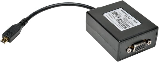 TRIPP LITE Micro HDMI to VGA Adapter, 3.5mm Audio Port, 1080p Video, Built-in 6” Micro HDMI Cable, for use with Computers, Chromebooks, Raspberry Pi Projectors & More (P131-06N-MICROA)