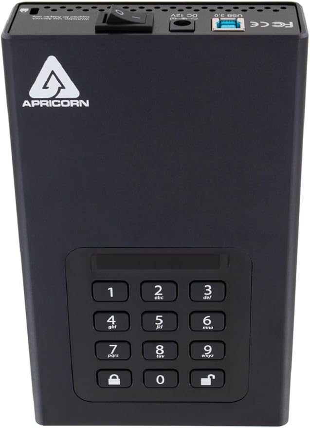 Apricorn 6TB Aegis Padlock DT 256-Bit Encryption USB 3 Hard Drive (ADT-3PL256-6000)