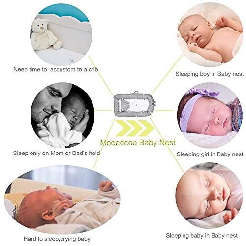 Lounger for Newborn, Newborn Lounger for 0-24 Months, Breathable & Portable Infant Nest - Soft Infant Floor Seat Cover for Travel (Crown)