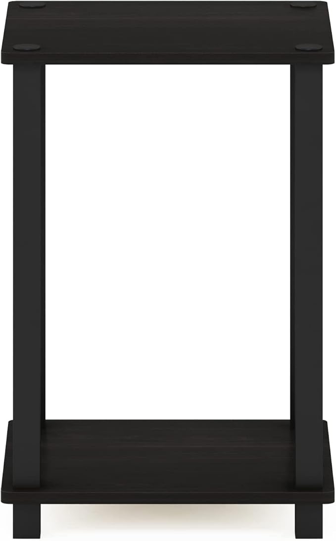 Furinno Simplistic Night Stand, 2-Tier Compact Nightstand with Open Shelf, Toolless Small Bedside Table, End Table, Side Table, for Bedroom, Living Room, Black Espresso