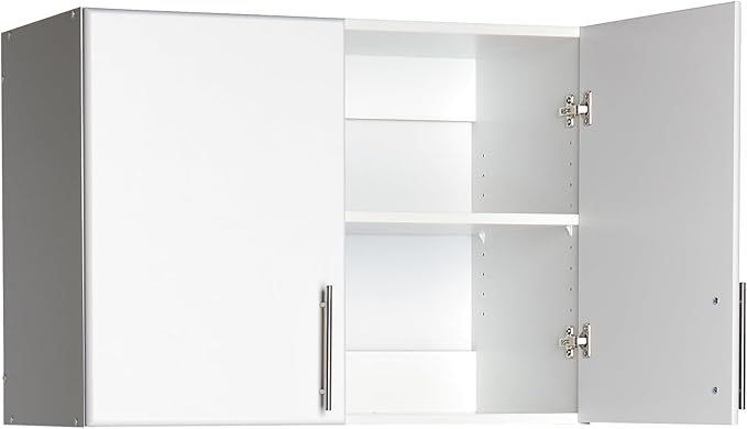 Prepac White Cabinet: Elite Wall Cabinet, WEW-3224 Garage Cabinet with Storage Shelf, Stackable 16"D x 32"W x 24"H, Perfect as a Garage Storage Cabinet with Doors and Shelves