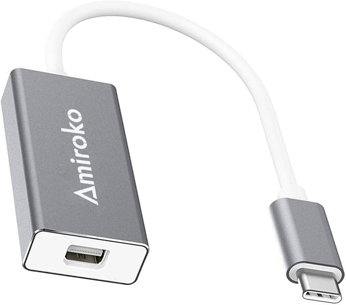 USB-C to Mini DisplayPort Adapter, USB 3.1 Type C to Mini DP Adapter Support 4K, 1080P for MacBook Pro, MacBook 12", Alienware, to LED Cinema Display/Dell Monitor etc, Gray