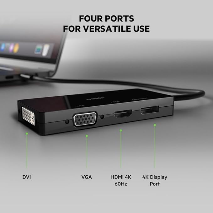 Belkin Adpt,Usbc-Hdmi,Vga,Dvi,Dsplypt,Blk