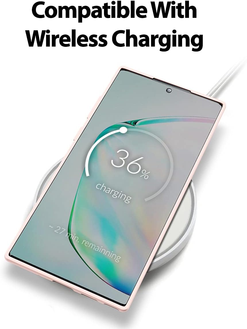 GOOSPERY Liquid Silicone Case for Galaxy Note 10 Plus (2019), Silky-Soft Touch Full Body Protection, Pink Sand