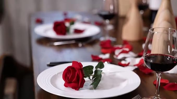60 Pcs Artificial Roses Bulk Velvet Silk Roses Red Rose Flowers for Wedding Centerpieces Bridal Bouquet Mohter's Day Valentine's Day Christmas Home Decor (60, Red)