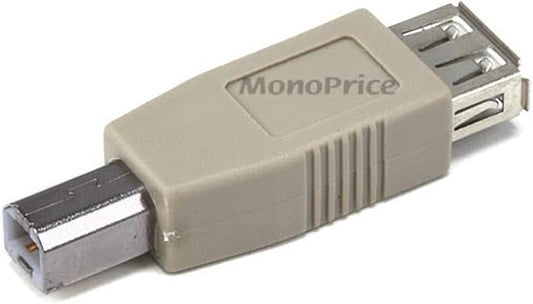 Monoprice USB 2.0 Type-A Female to Type-B Male Adaptor - Passive, Beige