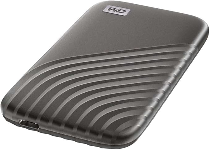 Western Digital 500GB My Passport SSD Portable External Solid State Drive, Gray, Sturdy and Blazing Fast, Password Protection with Hardware Encryption - WDBAGF5000AGY-WESN