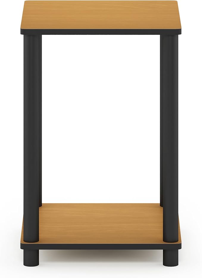 Furinno Turn-N-Tube End Table, 1-Pack, Light Cherry/Black