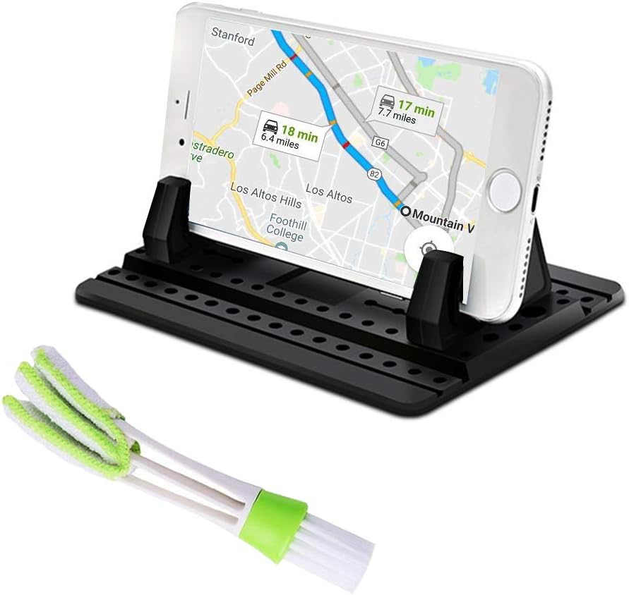 Phone Holder for Car with Air Vent Brush, Universal Silicone Cellphone Mount for Vehicle Mobile Phone GPS