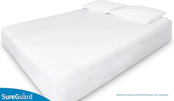 SureGuard Full Extra Long (XL) Mattress Protector - 100% Waterproof, Hypoallergenic - Premium Fitted Cotton Cover - Smooth