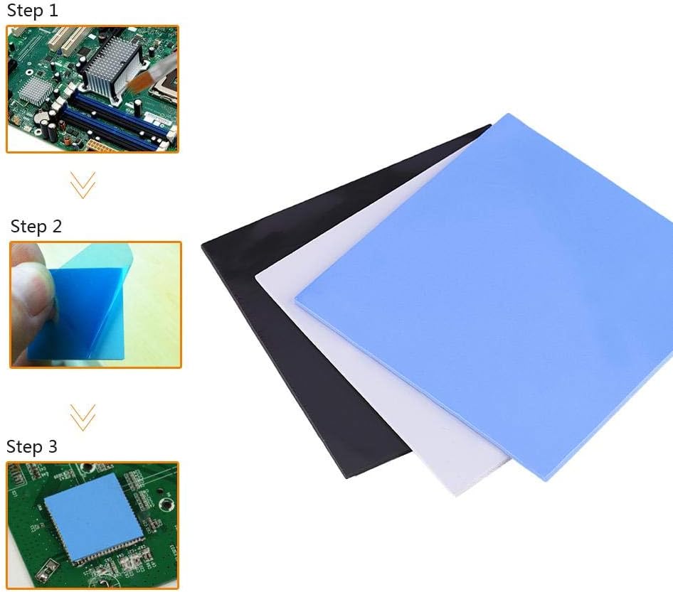 Zer one CPU Thermal Pad 100x100x2.0mm, Grey Silicon Thermal Conductivity Sheet Insulation Paste Gap Filler