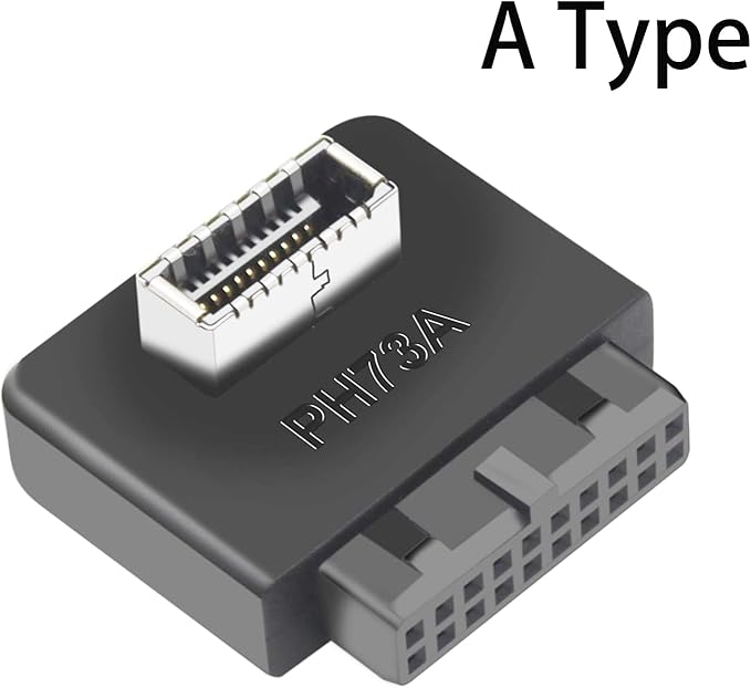 USB 3.0 19/20PIN to Type E Kye A 90-Degree Bend Adapter - Expand Your Computer with a USB Type C Port (A)