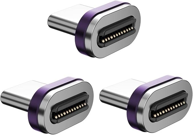 Magnetic Adapter Tips 3 Pack 24 PINS USB2.0 Replacement OTG Tips for Type C Devices Magnetic Phone Cable Male Adapter for Samsung Galaxy S8 S22+ Plus Google Pixel (USB C)