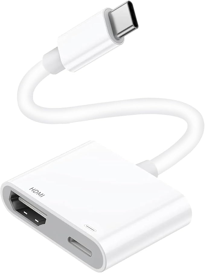 [Apple MFi Certified] USB C to HDMI Adapter for iPhone 17 16 to TV, USB-C Digital AV Adapter 4K Sync Screen Cable with Fast Charging Port Plug & Play for iPhone 17 16 15 iPad on HDTV/Projector/Monitor