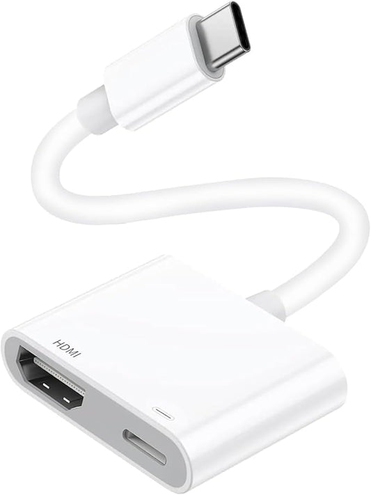 [Apple MFi Certified] USB C to HDMI Adapter for iPhone 17 16 to TV, USB-C Digital AV Adapter 4K Sync Screen Cable with Fast Charging Port Plug & Play for iPhone 17 16 15 iPad on HDTV/Projector/Monitor