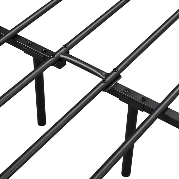 Yaheetech Queen Bed Frames Metal Platform Bed with Headboard&Footboard for Bedrooms/No Box Spring Needed/Easy Assembly/Underbed Space: 12.6’’/Black Queen Bed