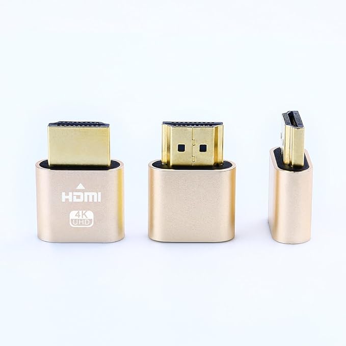 DTECH 4K HDMI Dummy Plug Display Emulator Headless Ghost Adapter Compatible with Windows Mac OSX Linux Support 4kx2k 2160P 1080p for Computer Desktop (fit-Headless, 1 Pack)